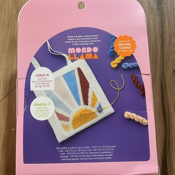 Mondo Llama Stitch It Yourself Tote Bag Craft Kit - Picture 2 of 3